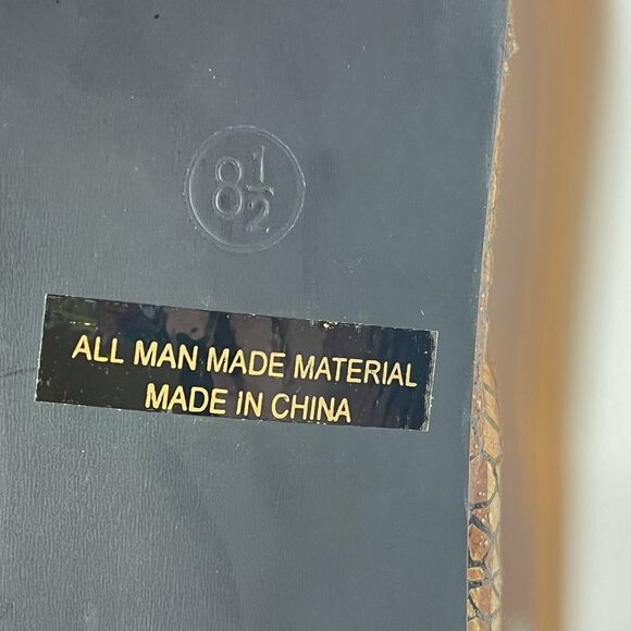 Spicy Gold Metallic Snakeskin Slouch Knee High Pointed Toe Heeled Boots 8.5 - Picture 10 of 13